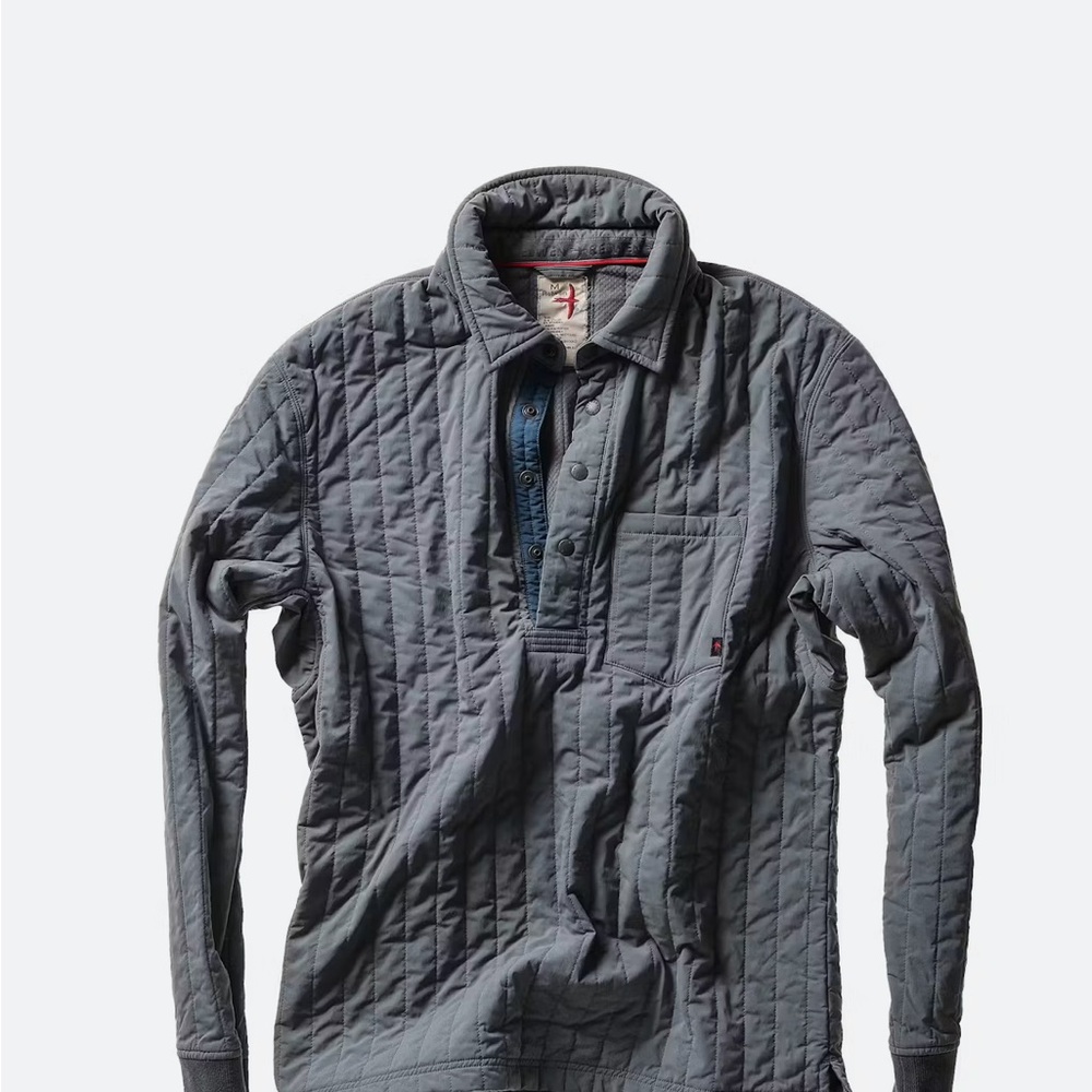 Men's Gray Quilted Shirt Jacket